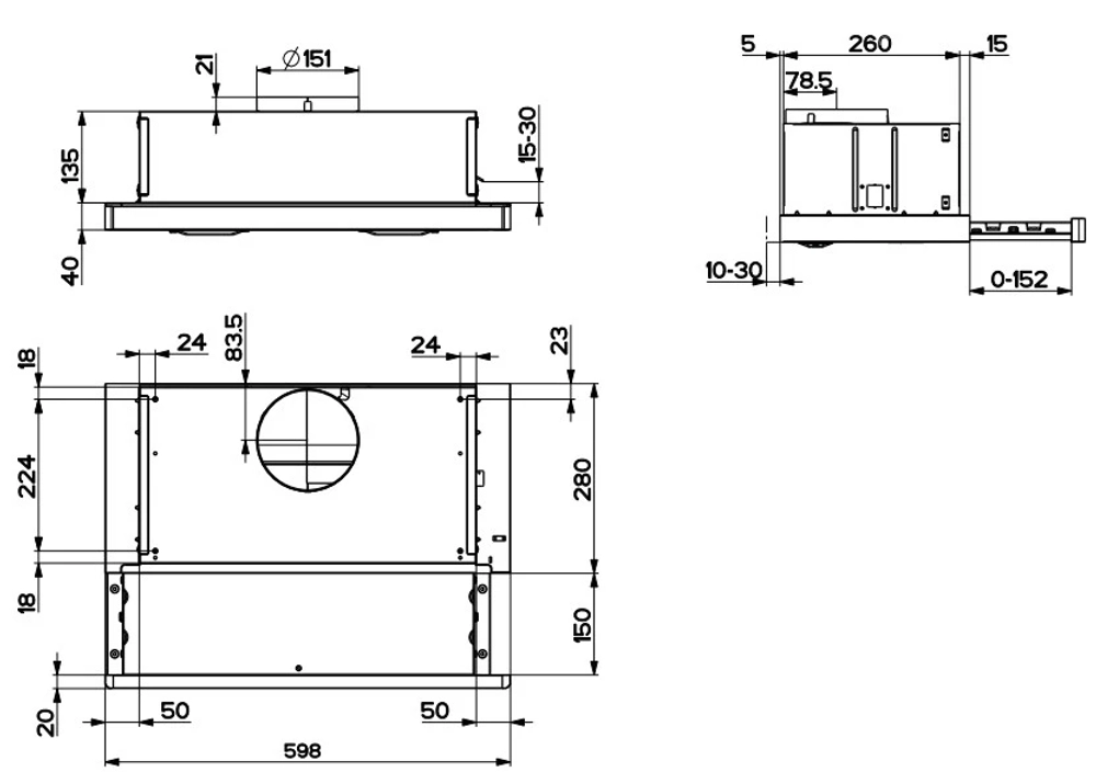 Встраиваемая вытяжка Hotpoint HPTF 62HS BL