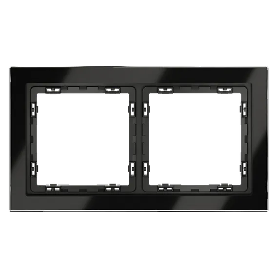 Рамка стеклянная на 2 поста Voltum S70 Черный VLS110208