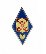 Значок мет. Ромб Военное училище РФ (син.) хол. эм.