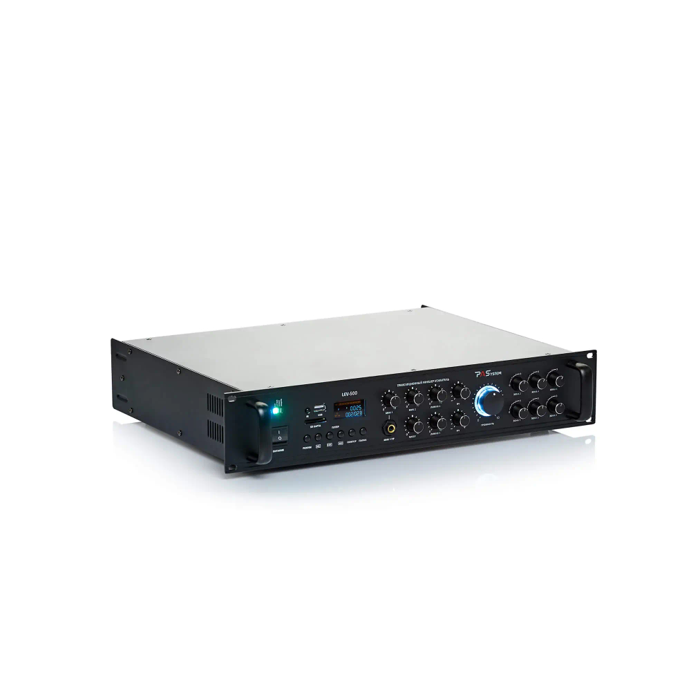 Микшер-усилитель PASystem LEV-500 6 зон с MP3/FM/Bluetooth плеером