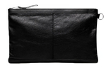 Balenciaga Zip Closure Wool Clutch Men"s Black