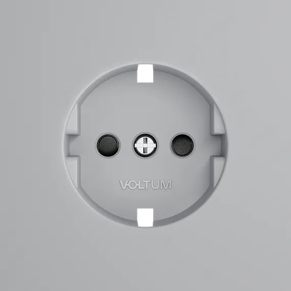 Накладка для розетки с заземлением и защитными шторками Voltum S70 Серый VLS000716