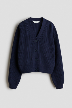 H&M Кардиган в рубчик, темно-синий