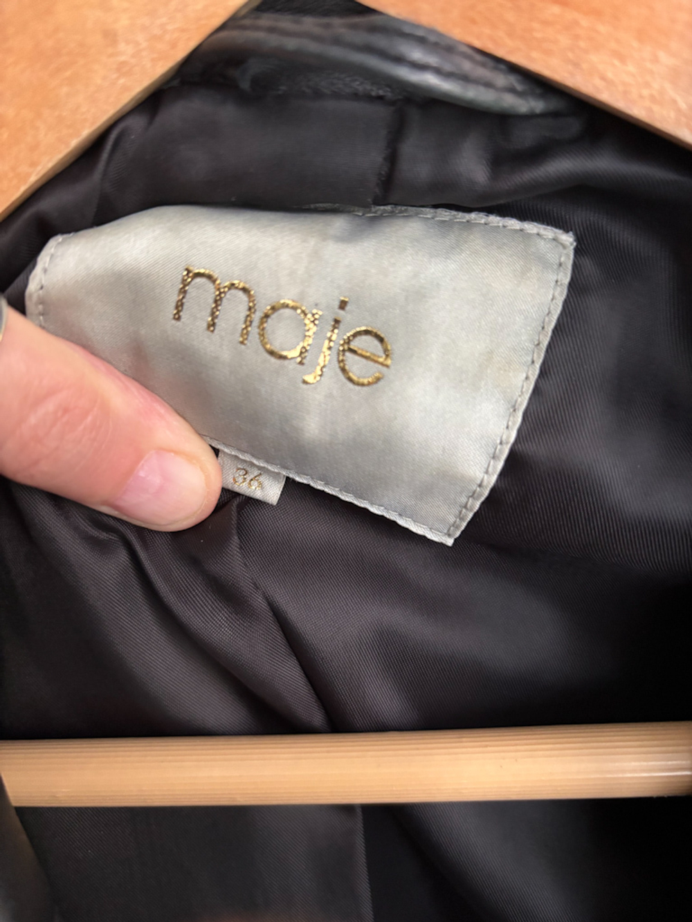 Кожаная куртка Maje, XS
