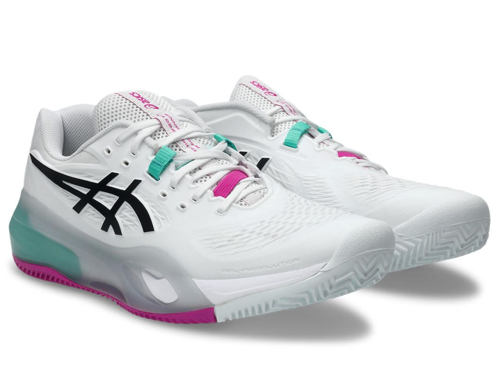Мужские кроссовки теннисные Asics Gel-Resolution X Clay - white/aurora green