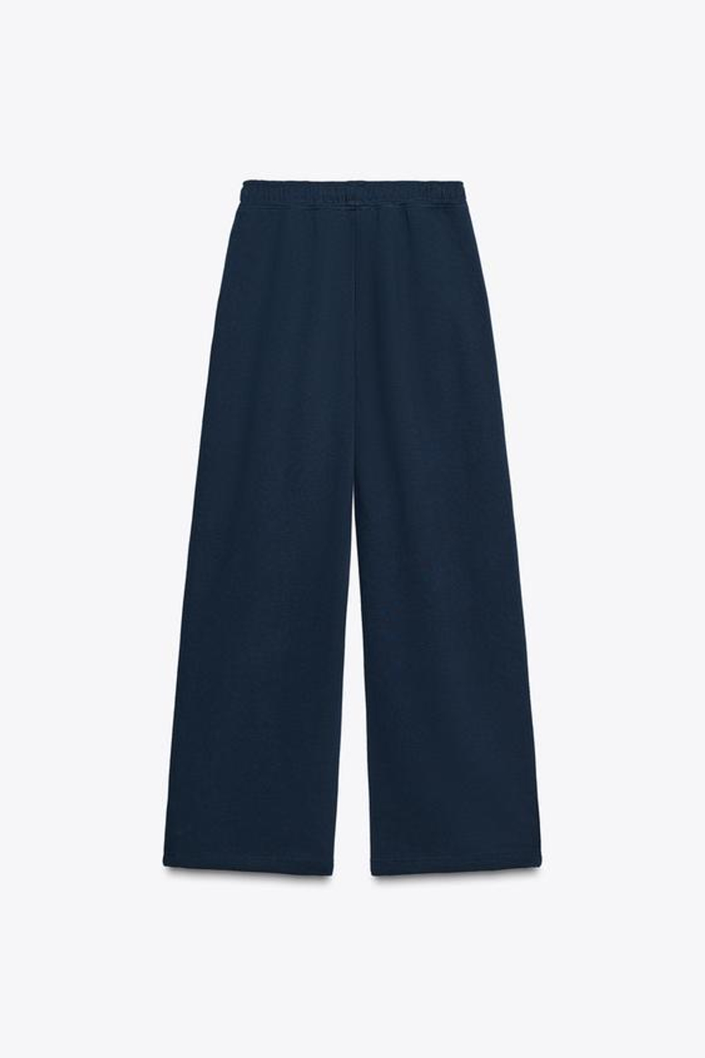 ZARA БАЗОВЫЕ ПРЯМЫЕ БРЮКИ ИЗ МЯГКОЙ ТКАНИ, МОРСКОЙ СИНИЙ
