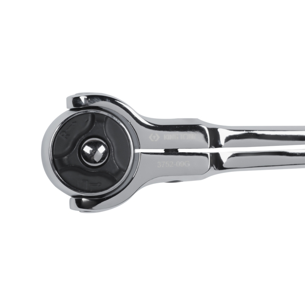 KING TONY (3752-09G) Трещотка 3/8", 235 мм, 72 зубца, дисковый механизм, поворотная голова с кнопкой