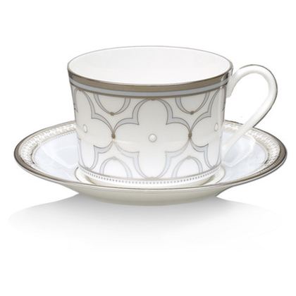 Чайная пара 250мл Noritake Трефолио с платиновым кантом