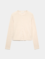 Кардиган из смесовой хлопковой ткани с ажурным узором - Marks & Spencer