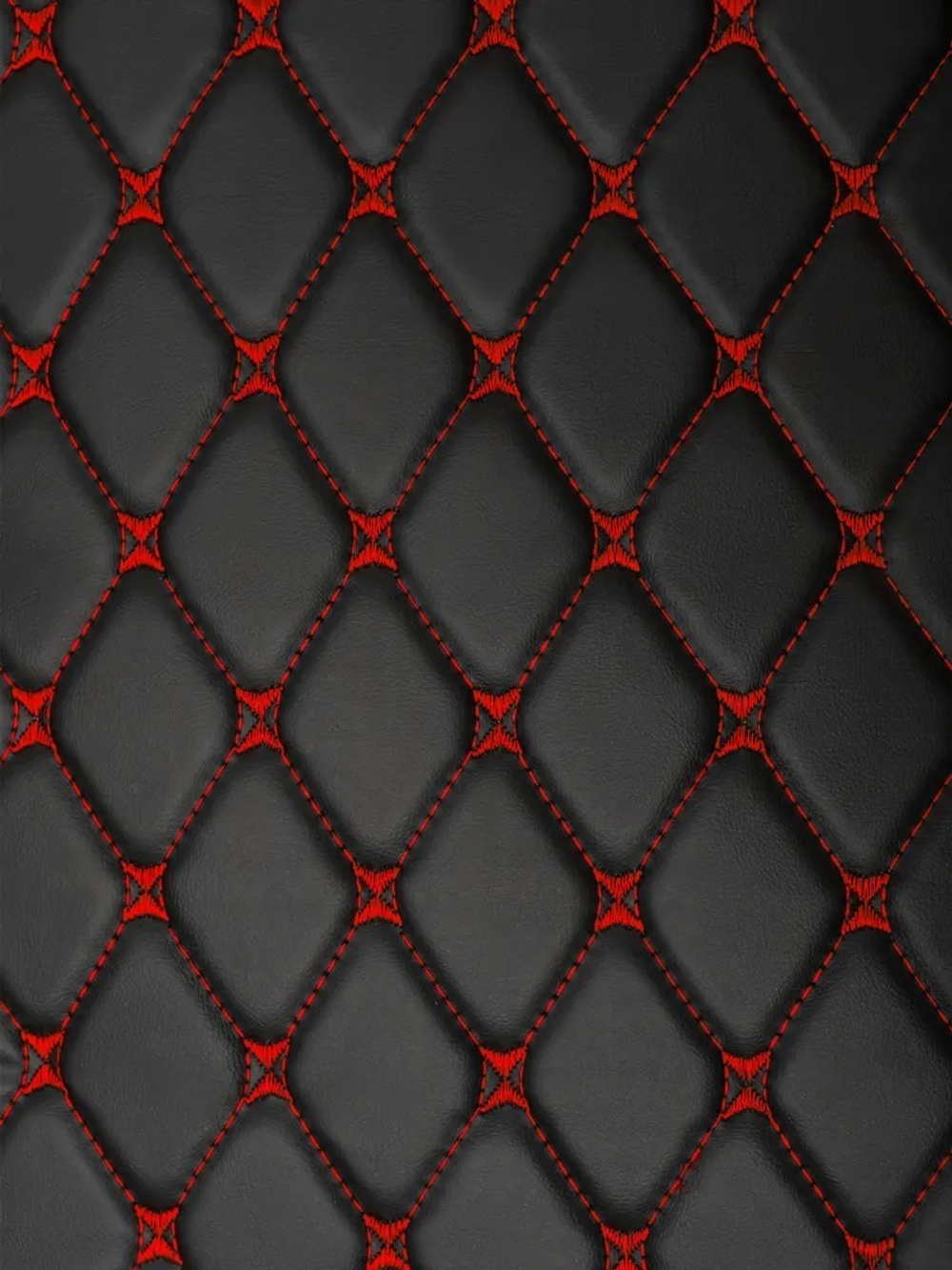 Ковры 3D SHACMAN X6000 (экокожа, черный, красная строчка)