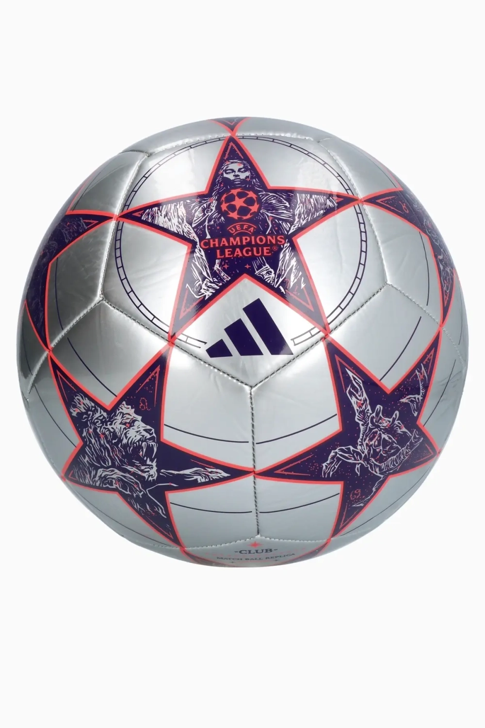 Футбольный мяч adidas UCL Club 25/26 размер 5 - серебряный