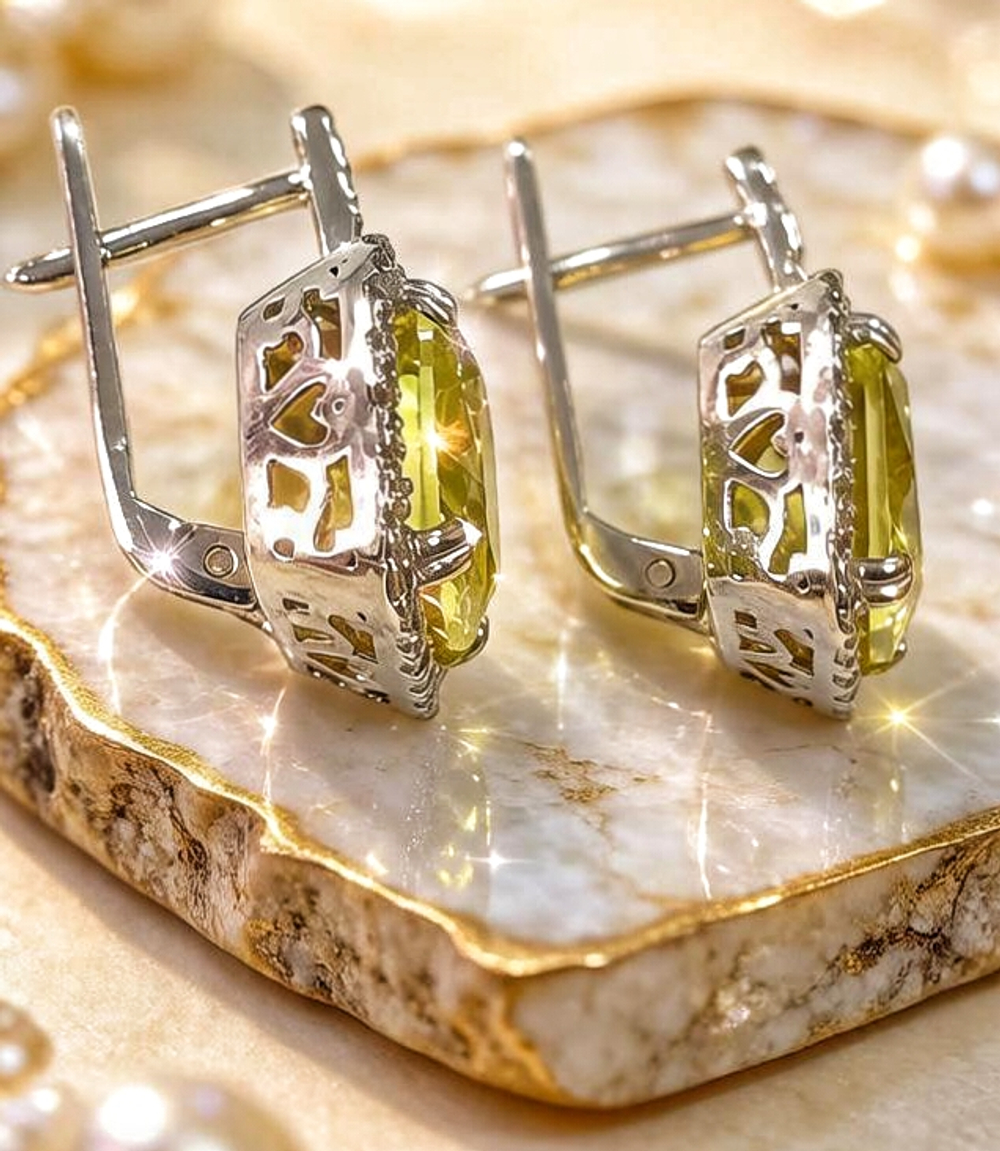 Ювелирные серьги из серебра 925 пробы