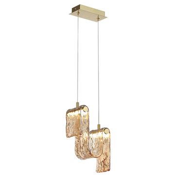 Подвес LED 11W 4000K 5105/11L золотой брашинг/янтарный FLOW Odeon Light