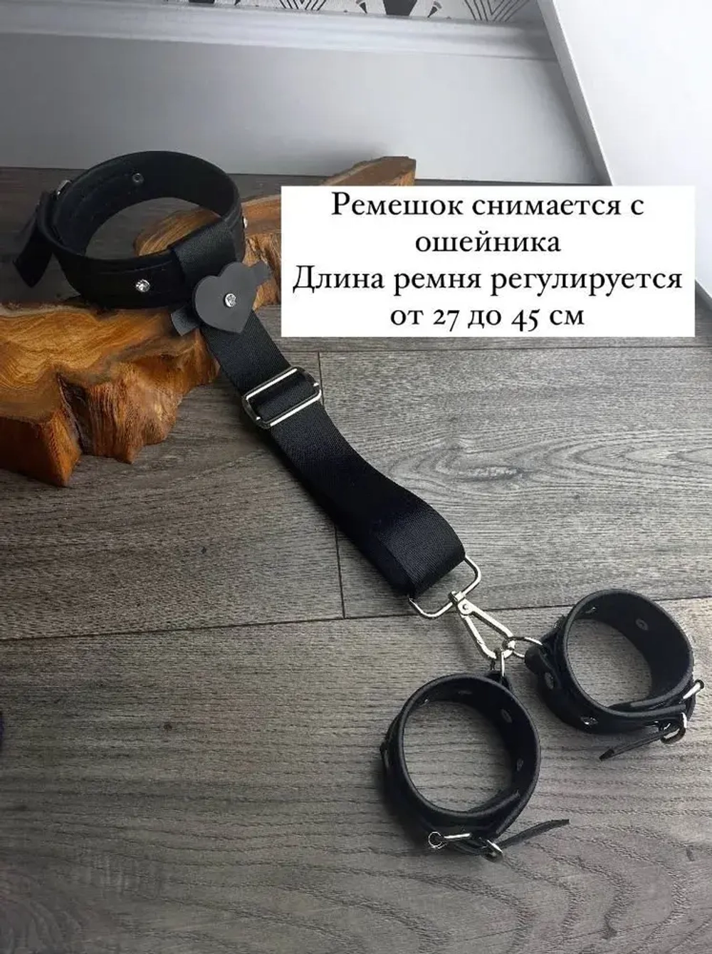 Комплект КЛЕО ошейник и наручники Indigo кожа
