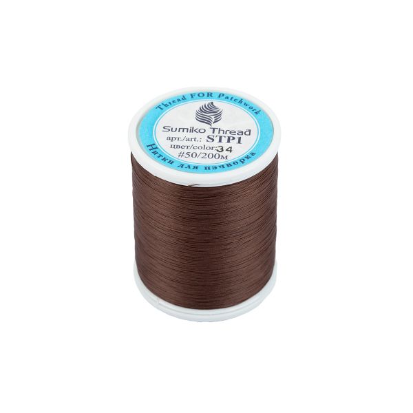 Нитки для пэчворка SumikoThread 200 м, (219 ярд), 34 коричневый