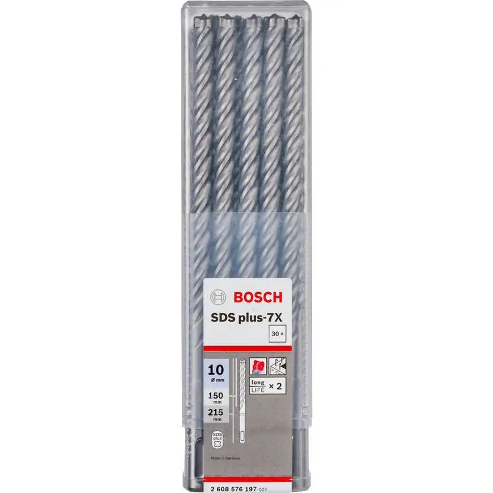 Бур по бетону SDS-plus 7X 10x150x215 мм, 30 шт. BOSCH 2608576197
