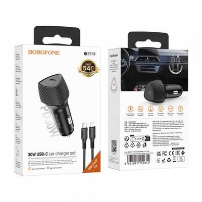 Автомобильное зарядное устройство на Lightning Borofone BZ31B PD30W (black)