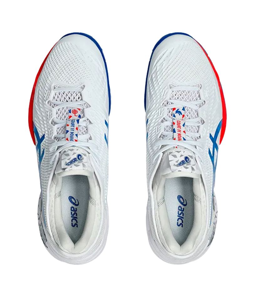 Asics Court FF 3 Novak Clay Белый-Asics Синие кроссовки