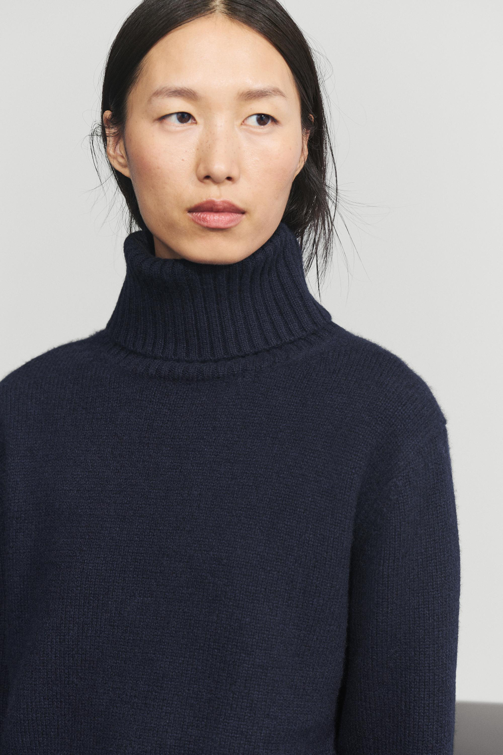 Massimo Dutti Короткий свитер из 100% кашемира, чернильно-синий