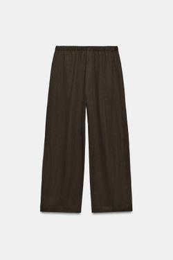 ZARA БРЮКИ BARREL — ZW COLLECTION, КОРИЧНЕВЫЙ