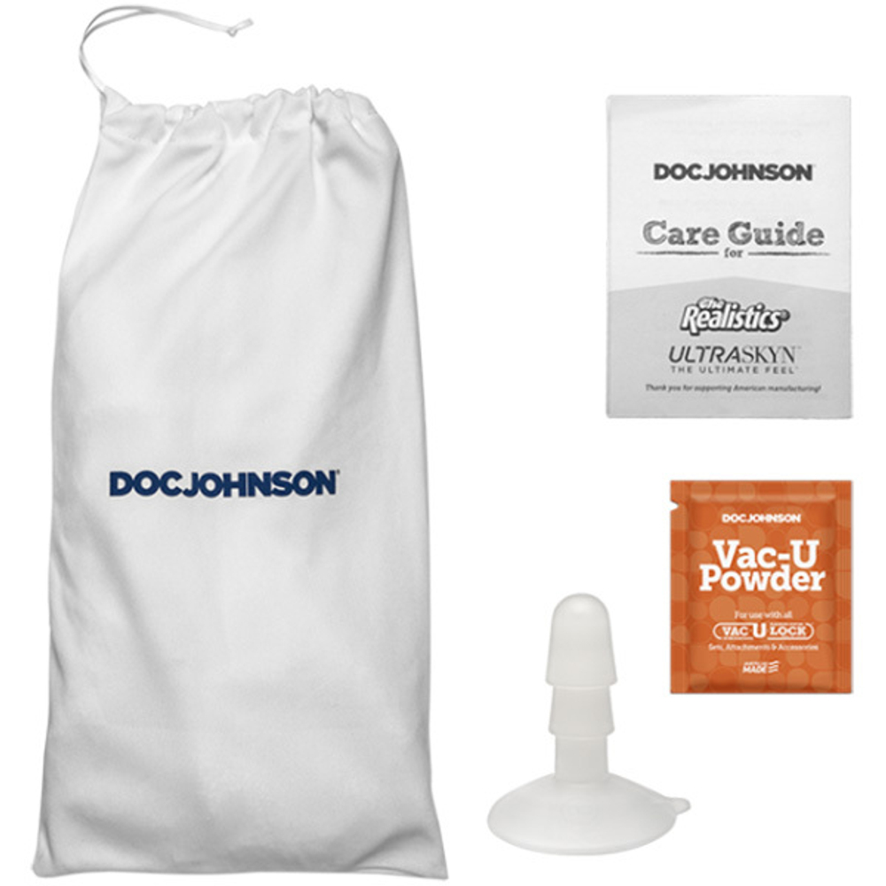 Черный фаллоимитатор-реалистик 18,4см с мошонкой на присоске Doc Johnson Ultra Skin 6 Realistic Cock Chocolate 0276-03-BX