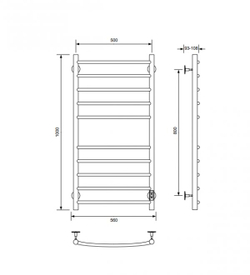 Полотенцесушитель электрический AVS Блюз 50x100 хром 831-E004-50100-CR