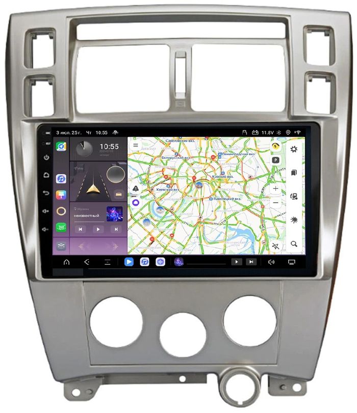 Магнитола для Hyundai Tucson 2004-2009 - Kuberg QLed, Android 13, Быстрейшая, CarPlay, SIM-слот