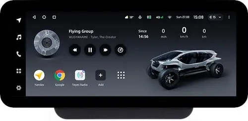 Магнитола для Hyundai H1, Grand Starex, 2018-2022 (ШГУ цветной) - Teyes LUX ONE ROUND монитор 12.3" 2K QLED на Android 10, Быстрая, CarPlay, 4G SIM-слот