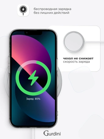 Чехол накладка Gurdini iPhone 13 mini 5.4" плотный силикон 1,5 mm прозрачный