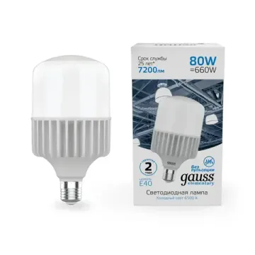 Лампа Elementary LED T160 80W E40 6500K 63438 Gauss