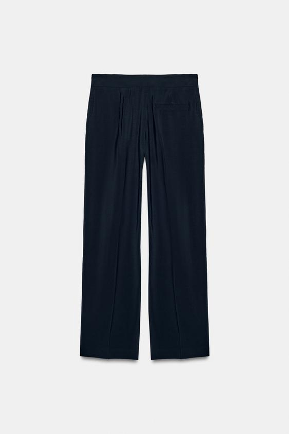 ZARA БРЮКИ ПРЯМОГО КРОЯ С ВЫСОКОЙ ПОСАДКОЙ, МОРСКОЙ СИНИЙ