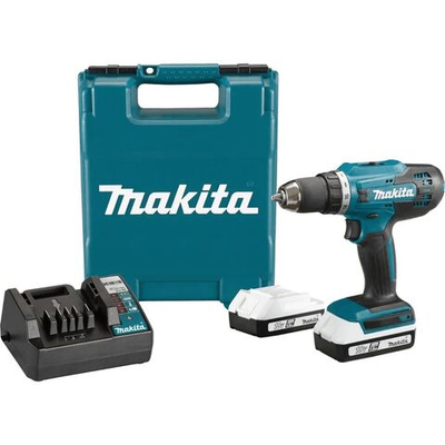 Дрель-шуруповерт аккумуляторная Makita DF488D002, 2 скорости, быстрозажимной патрон, 16 настроек крутящего момента, 2 аккумулятора 1.5 А*ч в кейсе