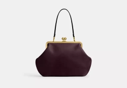 COACH Сумка Kisslock Frame, черная смородина