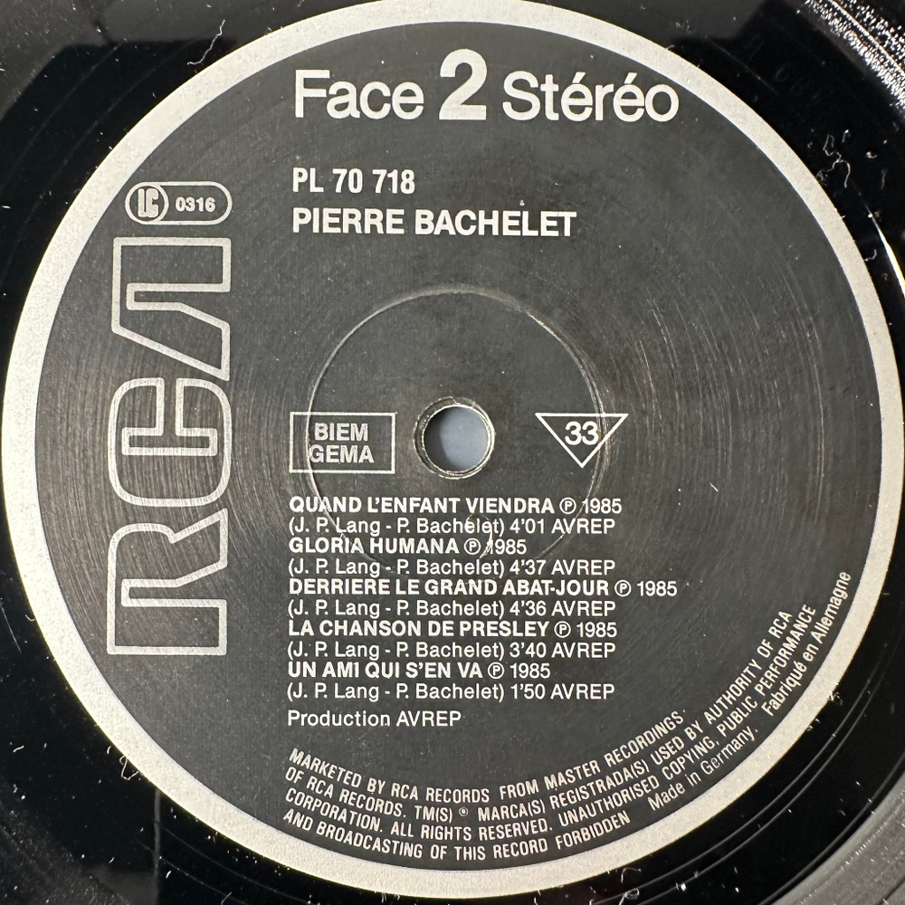 Bachelet – Pierre Bachelet (Германия 1985.)