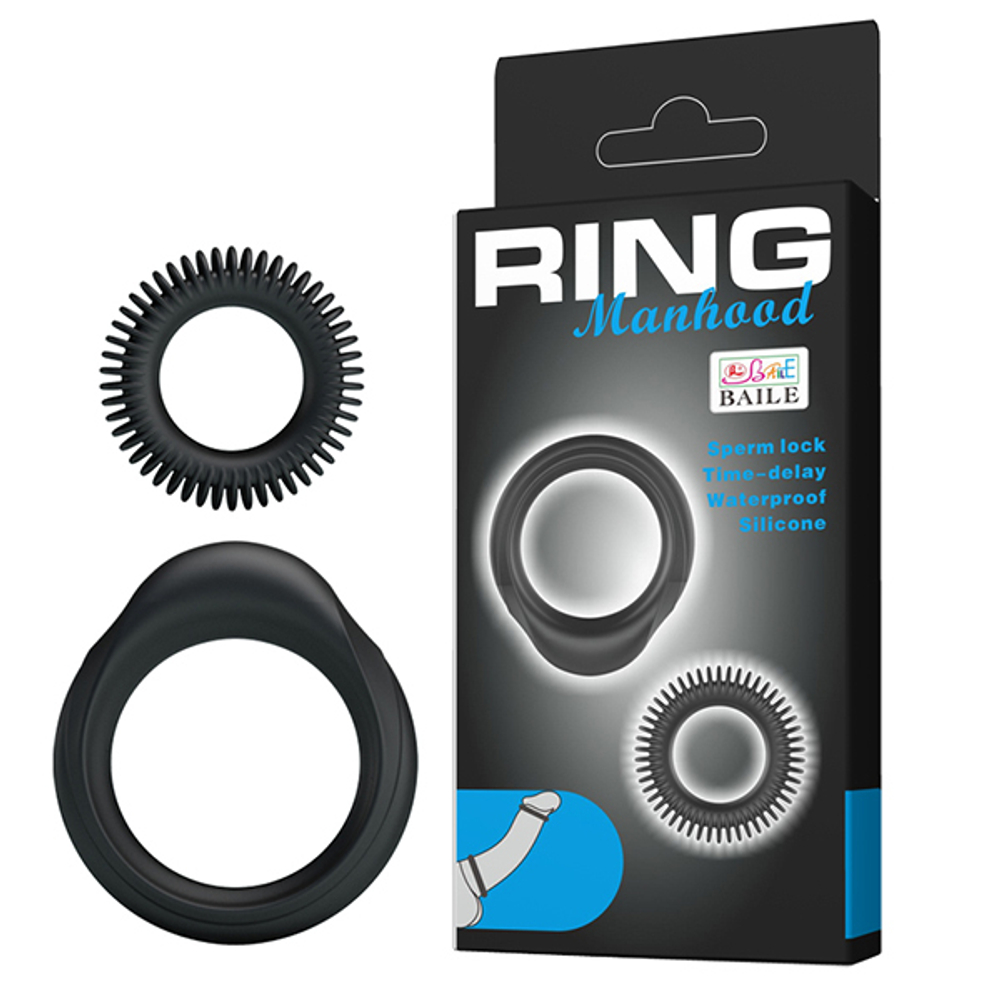 Набор из 2 эрекционных колец 3,5см и 4,5см Baile Ring Manhood BI-210153