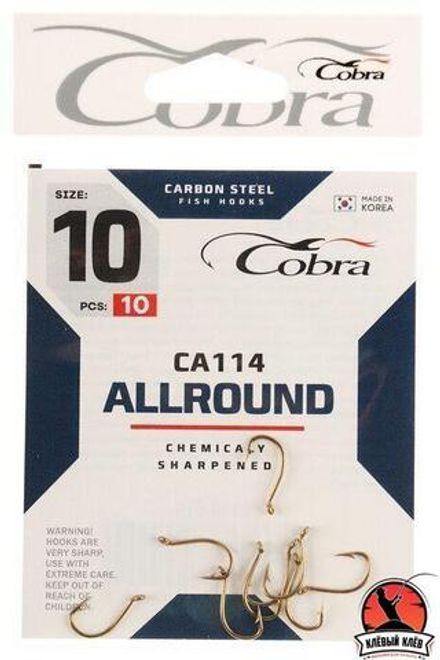 Крючки Cobra ALLROUND CA114 разм.10 10шт