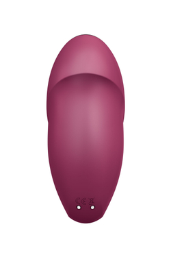 Вибромассажер Satisfyer Tap & Climax 1, силикон, бордовый, 11 см