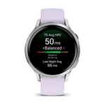 Умные часы Garmin Venu 4, 41mm, Silver with Periwinkle Silicone Band (010-03013-01)