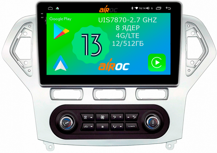 Магнитола для Ford Mondeo 4 2007-2010 - Airoc 2K AU-1708A на Android 13, Быстрейшая, SIM-слот
