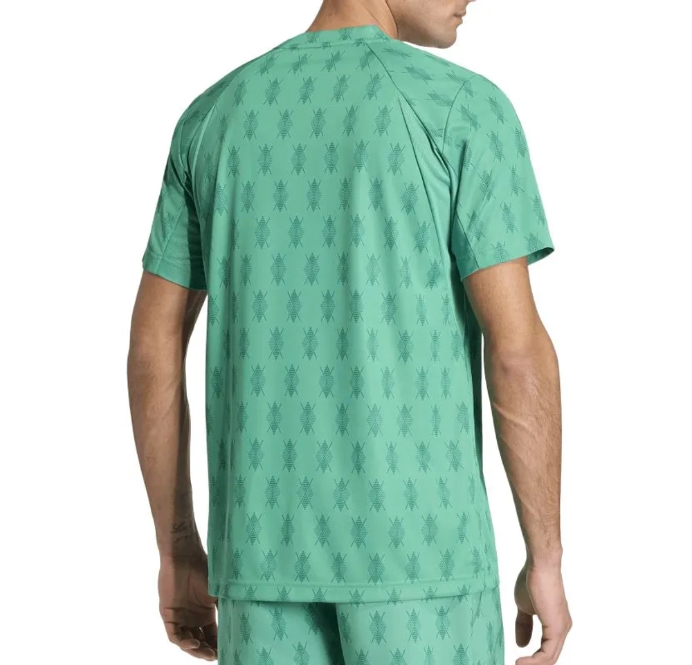Мужская теннисная футболка Adidas Club Climacool Graphic - semi court green/collegiate green