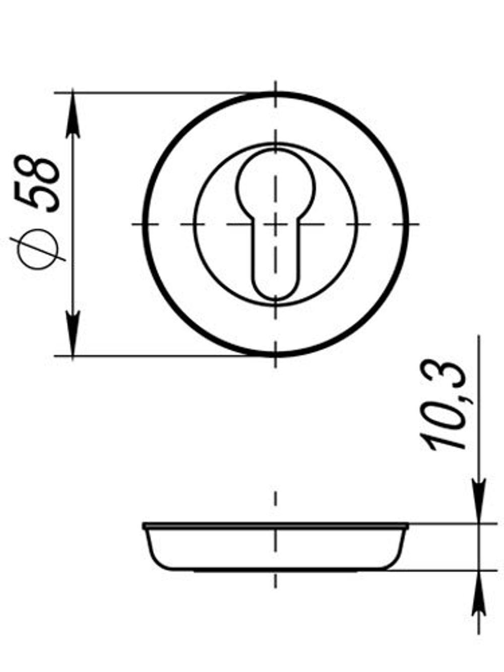 Накладка под цилиндр ET.R.SM58 (ET SM) MAB-6 темная бронза