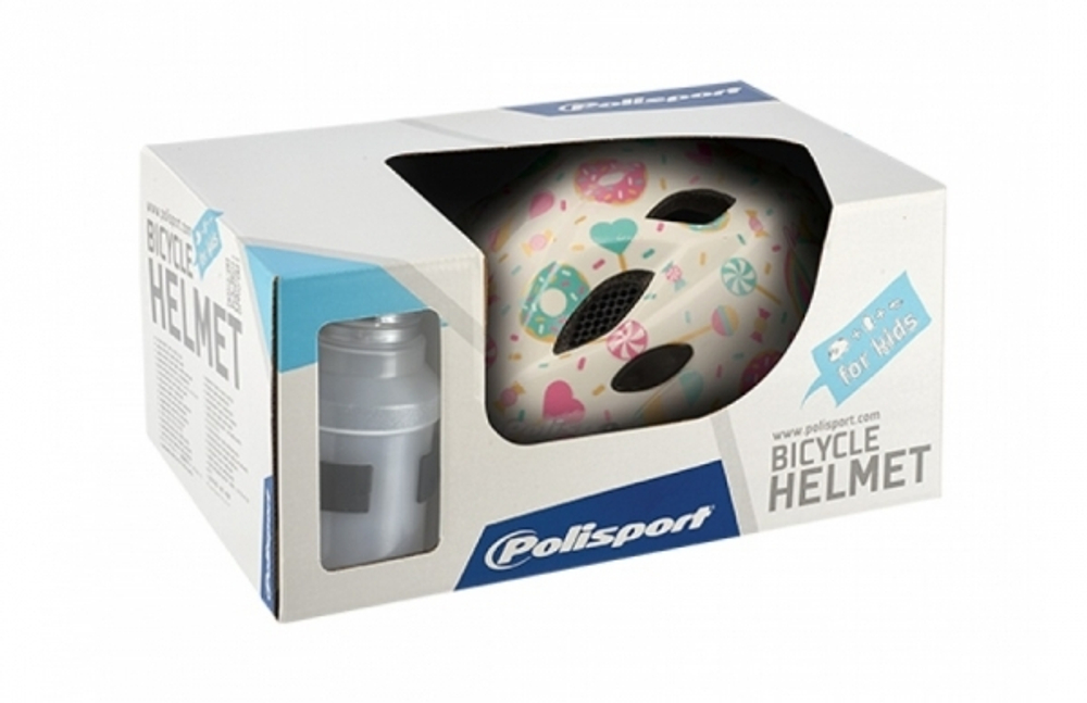 Комплект Polisport Xs kids premium шлем детский/фляга/держатель Lolipops (xs=48/52), matte finish