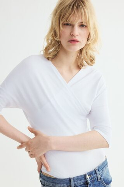 Боди с V-образным вырезом - H&M