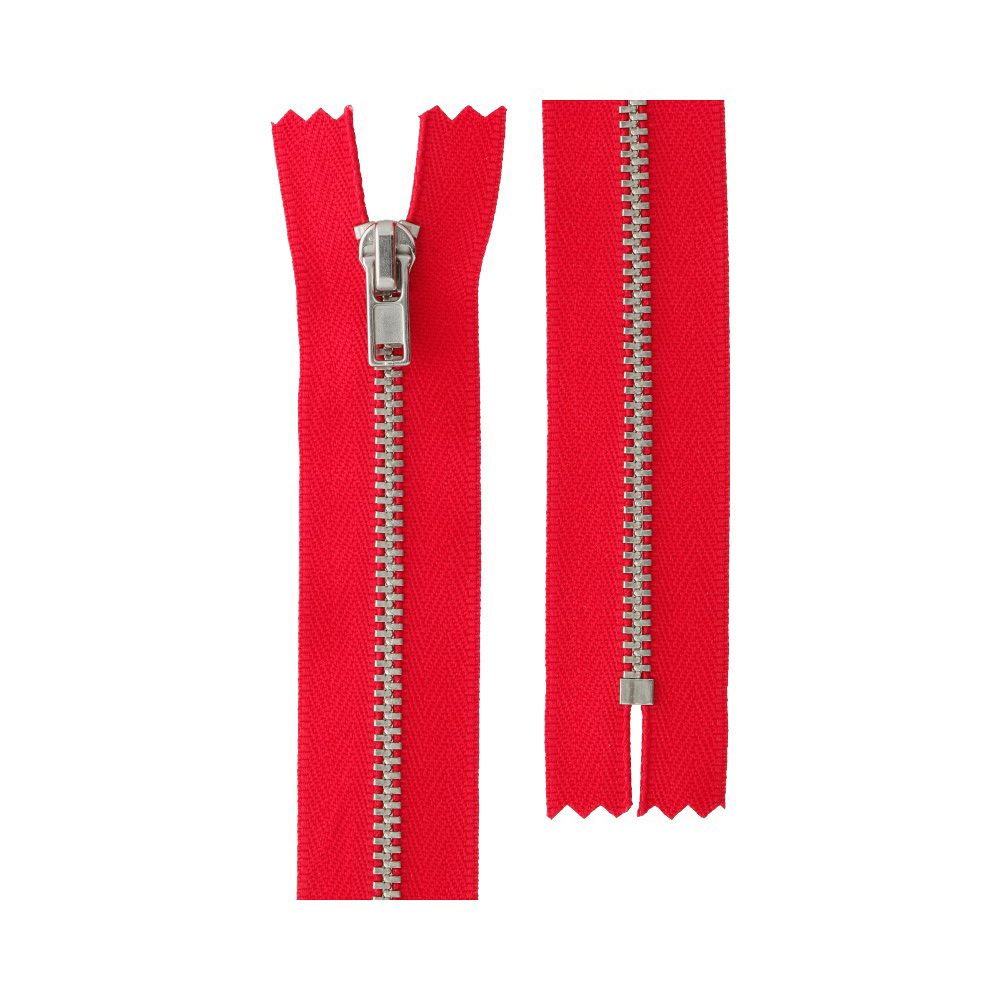 Молния металл Т3 (3 мм) 1 зам., н/раз., 16 см, никель, 145 т.красный, ZIP 3N Gamma, 10 шт