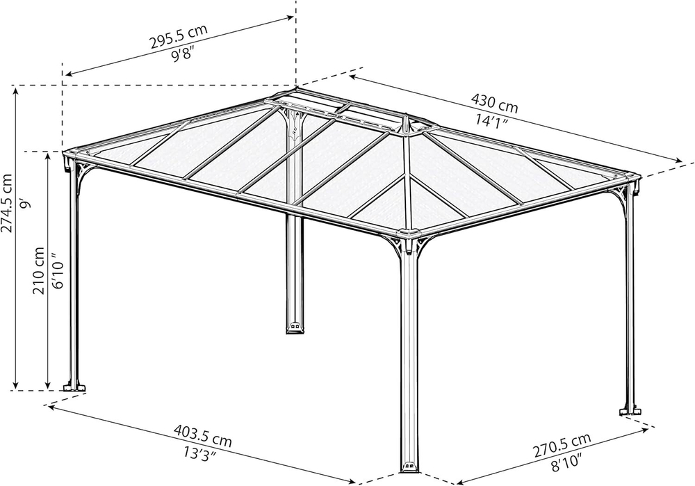 Тент садовый Palram Martinique 4300 14 x 10 ft