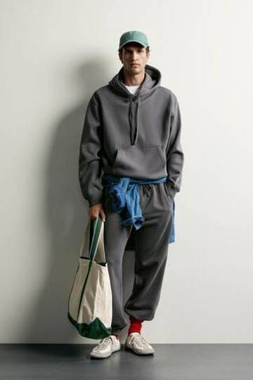 ZARA БАЗОВЫЕ СПОРТИВНЫЕ БРЮКИ, ТЕМНЫЙ АНТРАЦИТ