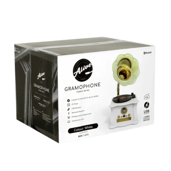 Alive Audio Gramophone White