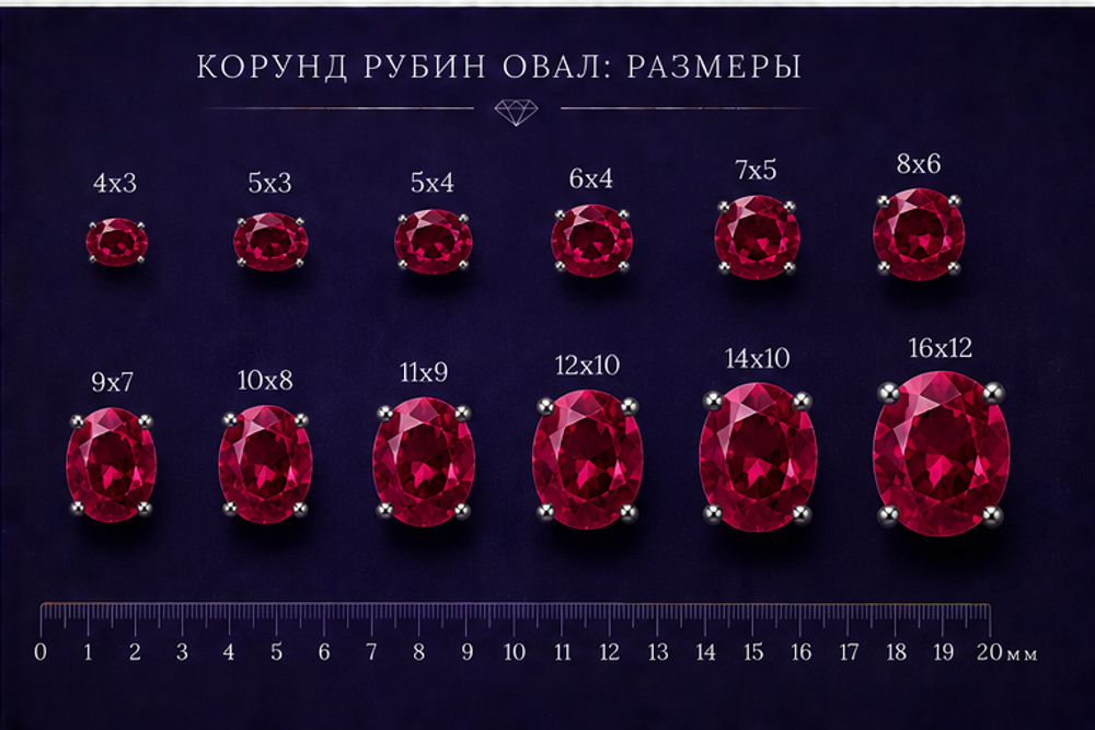 Корунд Рубин Овал