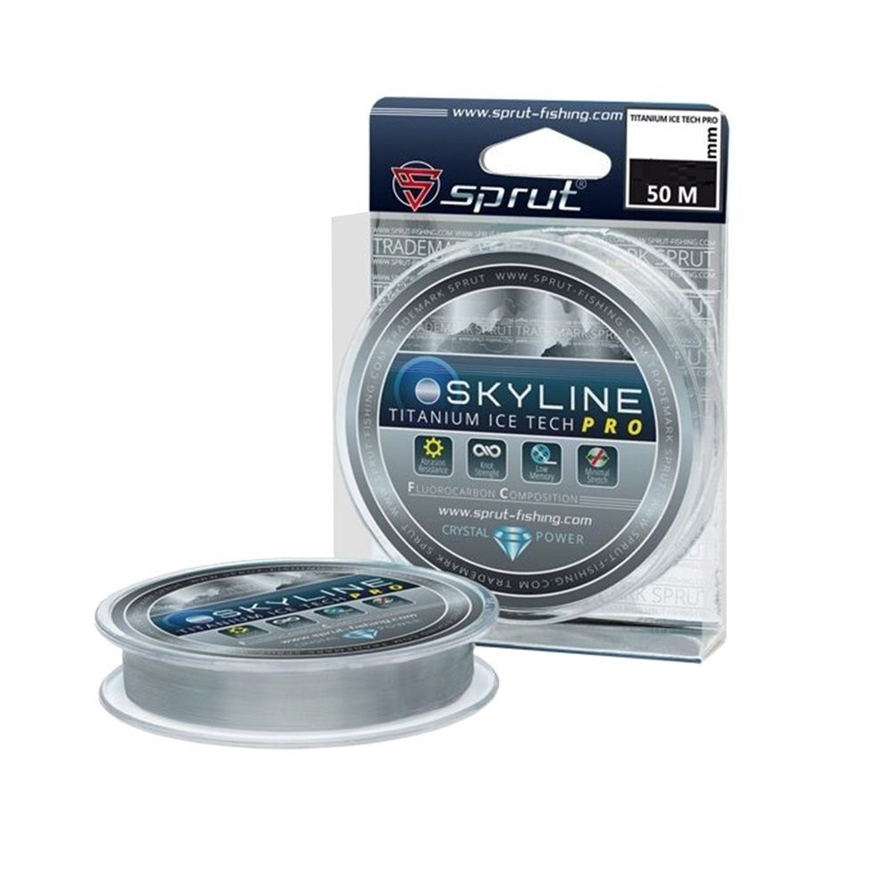 Леска для зимней рыбалки Sprut SKYLINE IceTech PRO Titanium (0,125mm/50m), 1 штука