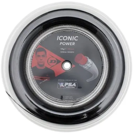 Струны для сквоша Dunlop Iconic Power (100 m) - black